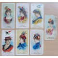 1889 Rare Duke`s cigarette cards: lot of 7 Fancy Dress, poor condition