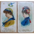 1889 Rare Duke`s cigarette cards: lot of 7 Fancy Dress, poor condition