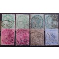 India 1882-1900 lot of 8 used stamps Victoria