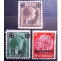 1940 German occupation of Luxembourg, 3 used stamps