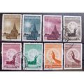 1957 Thailand lot of 8 used stamps 5ST to 2B