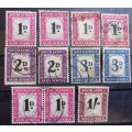 1950 SA Union lot of 9 singles + 1 pair, postage dues, used