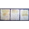 1884 Brazil 20 & 50 (x2) Reis, used