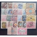 Belgium 1892 to 1912 lot of 28 used and MH railway parcel post stamps
