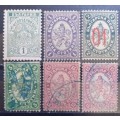 Bulgaria 1882 to 1895 3 used and 3 MH stamps