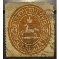 1865 Germany Braunschweig 3 Groschen used
