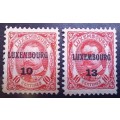 Luxembourg 1910 and 1913 lot of 2 precancels MH