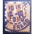 1901 French Military (F.M.) 15c overprint used