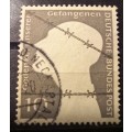 1953 Germany 10 Pf War Prisoners - no imprint on eye or nose