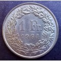 1964 Switzerland silver 1 Franc aUNC