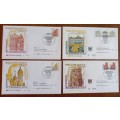 Germany 1991 lot of 4 FDCs with coil stamps