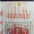 1973 Monaco Red Cross minisheet - some water damage