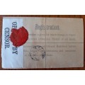 Great Britain WW1 registered cover London to Amsterdam, with War Office and Bank of India wax seals