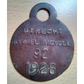 1928 Utrecht bicycle license disk