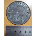 1922 Stutterheim Divisional Council license disk - 100 years old!