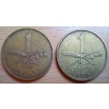 Denmark 1 Krone 1944 & 1946
