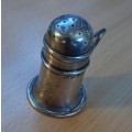 Pretty art deco 1935 small silver salt shaker by Levi & Salaman of Birmingham