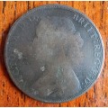 1864 Great Britain Half Penny - well-used, very rare