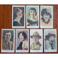 British American Tobacco 1920s Cinema Stars 7 cards, plain back