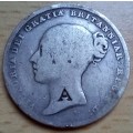 1838 Great Britain 1 Shilling, overstamped `A` on obverse