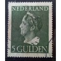 1946 Netherlands 5 Gulden Wilhelmina, used