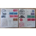 USA lot of 8 FDCs 1938, 1940, 1948 (x4), 1952 (x2) to Southern Rhodesia - one passed by censor