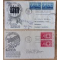 USA lot of 8 FDCs 1938, 1940, 1948 (x4), 1952 (x2) to Southern Rhodesia - one passed by censor