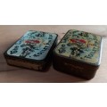 The Lady`s Own pair of pin boxes metal tins - one with contents
