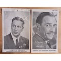 Lot of 6 Springbok Radio presenters postcards with related correspondence 1954