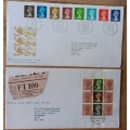 1984 Great Britain Machin 2 FDCs + 8 MNH stamps