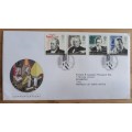 1995 Great Britain Pioneers FDC + 4 MNH blocks of 4