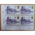 1995 Great Britain £3 Castle FDC + plate ID block of 4 MNH