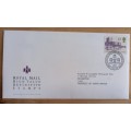 1995 Great Britain £3 Castle FDC + plate ID block of 4 MNH