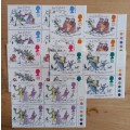 1993 Great Britain `A Christmas Carol` FDC + 5 MNH blocks of 4, illustrations by Quentin Blake