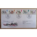 1993 Great Britain `A Christmas Carol` FDC + 5 MNH blocks of 4, illustrations by Quentin Blake