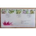 1993 Great Britain Orchids FDC + 5 MNH blocks of 4