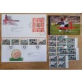 1996 Great Britain Football FDC x2 + 5 MNH blocks of 4 + stamp booklet