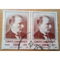 Turkey 1989 5000 Lira pair, used