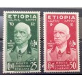 1936 Italian Ethiopia 25c & 50c MH