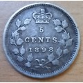 1898 Canada silver 5 cents, low mintage