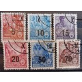 Germany DDR 1954 typography surcharges 6 used - 5 to 70 Pfg - CV R8000