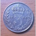 1889 Great Britain silver 3 Pence