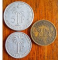 Belgian Congo lot of 3 coins