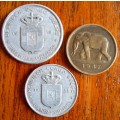 Belgian Congo lot of 3 coins