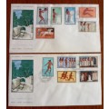 1960 Greece Rome Olympics pair of covers, full set of 11 stamps