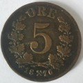 Norway 5 Ore 1876