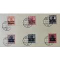 Germany Bavaria full set of 1919 Freistaat Bayern overprint stamps cancelled on large card