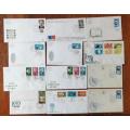 Israel lot of 12 FDCs from the 1950s and 1960s