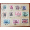 Germany Danzig 1920 overprints part set on envelope first day cancellations