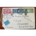 USA airmail cover King`s Bridge New York to Johannesburg 1937, with 2 airmail stamps 1926